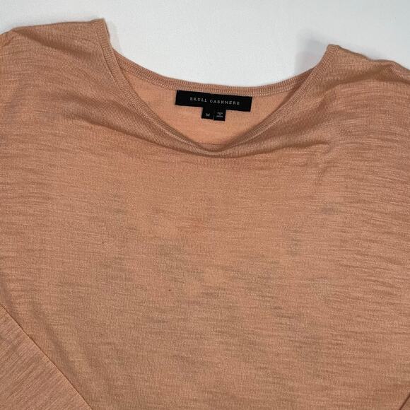 Skull Cashmere Size Medium Floral Embroidered‎ Back Long Sleeve Top Luxe Knit - Picture 9 of 13